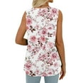 thumbnail image 4 of BRGZLK Womens Tank Tops Summer Fashion Flower Printed Casual Sleeveless Top Loose V-Neck Tunic Blouses Light Blue XL, 4 of 6