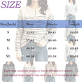 thumbnail image 3 of Women's Striped Henley Knit Sweater Long Sleeve Button Crew Neck Pullover Top, M, 3 of 4