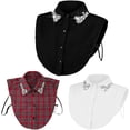 thumbnail image 1 of Collier Détachable en Strass à Carreaux de Noël Rouge, Faux Col pour Femmes, Demi-Chemise, 1 of 8