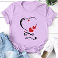 thumbnail image 2 of T-shirt à Manches Courtes pour Femmes Imprimé Saint-Valentin, 2 of 7