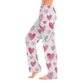 thumbnail image 2 of Women's Casual Fashion Comfort Pajama Pants, Print Drawstring Pants Full Length Long, Love Valentine's Day Pattern Lounge Pants,Pink,M, 2 of 6