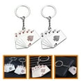thumbnail image 3 of KAKOWELY Playing Cards Keychain 2Pcs Poker Card Pendant Keychain Decorative Playing Card Pendant Keychain Hanging Keyring3.94"X2.01"X0.31", 3 of 4