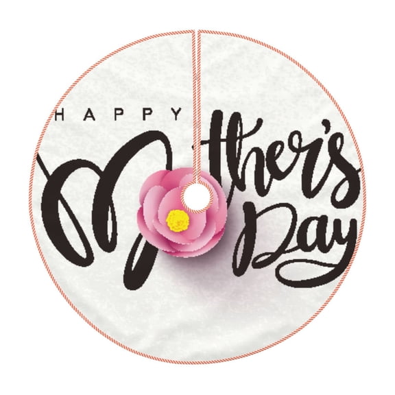 Rateoe Happy Mother's Day (3) Pattern Christmas Tree Skirt with Ties , Christmas Tree Decorations, Farmhouse Christmas Decor Xmas Holiday Decorations-