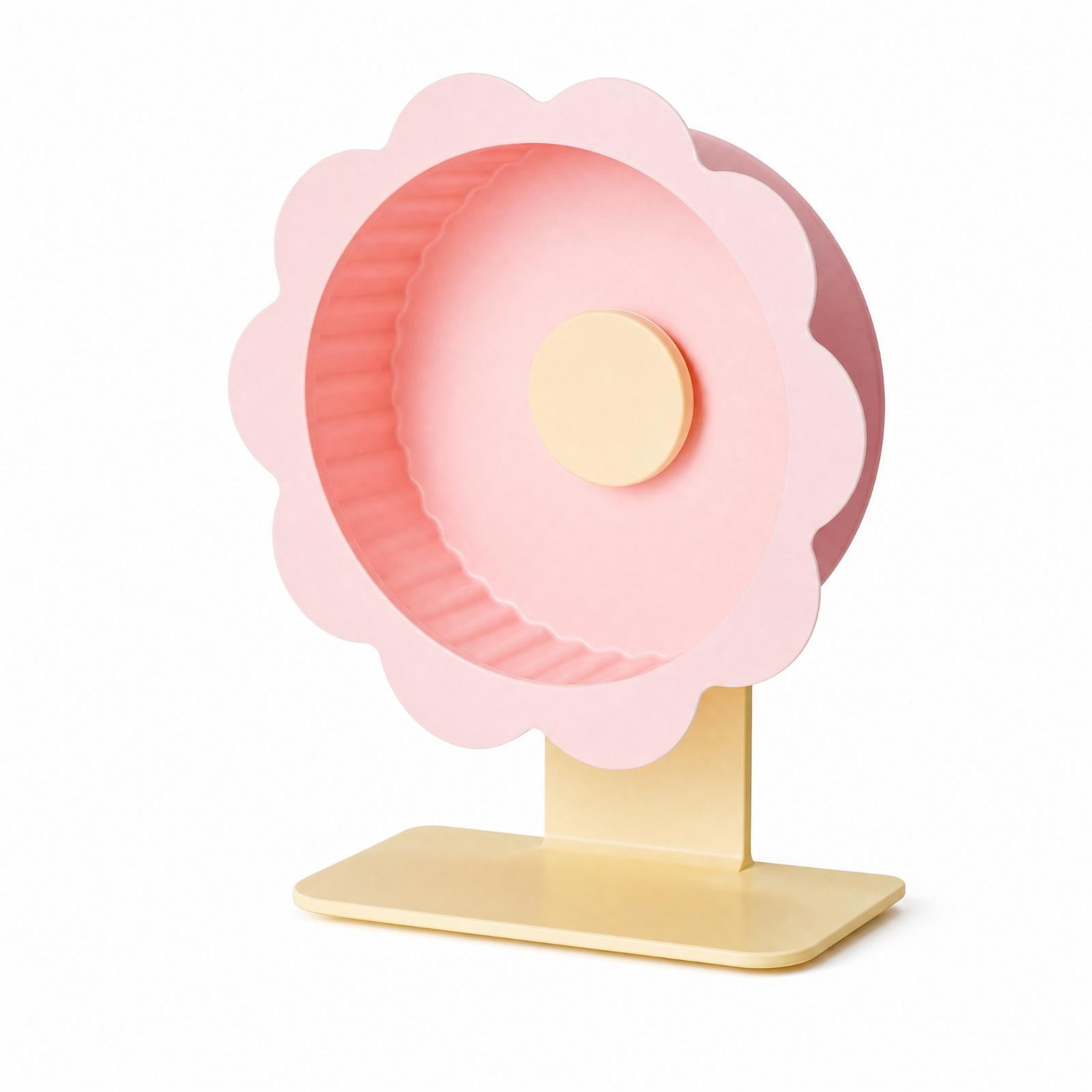 Bvdfgk Exercise Running Wheel with Stand Adjustable Hamster Wheel with Stand Detachable 22CM Cherry Blossom