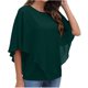 thumbnail image 1 of Camisas de mujer Camisetas sin mangas estampadas con gasa Manga corta Mantón fluido Blusas de túnica de doble capa Fridja  nalpqowj27673, 1 of 7
