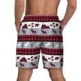 thumbnail image 2 of Lsque Mens Swim Trunks Buffalo Plaid Forest Pattern - Bathing Suit Compression Liner - Beach Swim Shorts Swimwear - (S-3XL) - Stretch Quick Dry -Small, 2 of 9