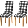 thumbnail image 2 of Black White Buffalo Plaid Dining Chair Covers Set of 4 Spandex Stretch Chair Slipcover for Dining Room Hotel Banquet, 2 of 6