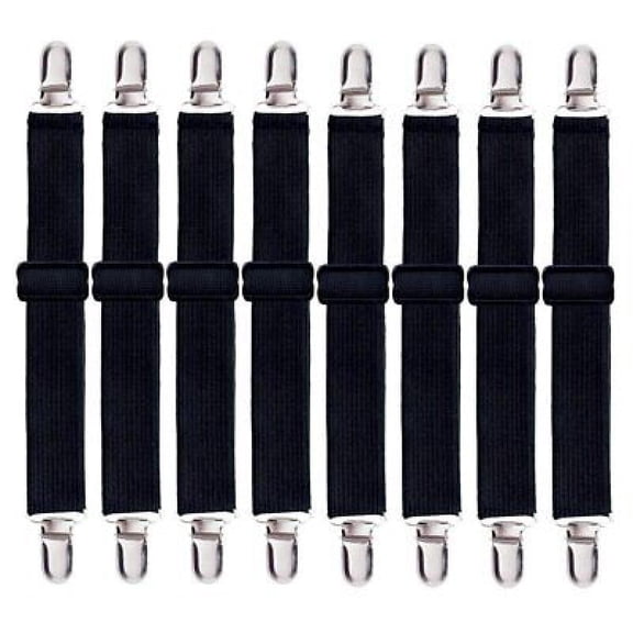8 PCS Bed Sheet Straps, Adjustable Fitted Sheet Straps Clips, Heavy Duty Holder
