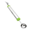 thumbnail image 3 of Matsuzay Gadgets de cuchara de fruta 2 en 1 de acero inoxidable de doble cabeza DIY helado patata ensalada de verduras cuchara de excavación Cocina y Comedor Verde Matsuzay HA012640-01, 3 of 6