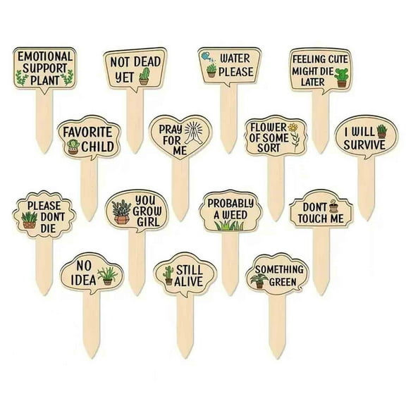 15 Pieces Wooden Plant Insert Tags Garden Markers – Eco-Friendly Plant Potting Tags for Labeling Flowers, Herbs, Vegetables – Durable and Natural Wooden Garden Tags for Indoor and Outdoor Use