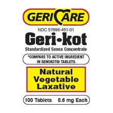 Gericare Geri-kot Natural Vegetable Laxative-100 Tablets