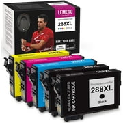 LemeroUexpect  Remanufactured Ink Cartridge for Epson 288 XL 288XL T288XL for Expression Home XP-440 XP-446 XP-430 XP-340 Printer (2 Black, 1 Cyan, 1 Magenta, 1 Yellow, 5-Pack)