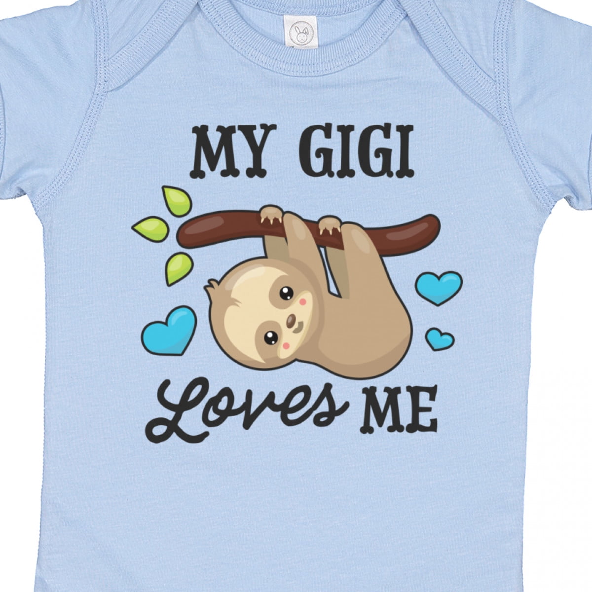 Inktastic My Gigi Loves Me with Sloth and Hearts Boys or Girls Baby Bodysuit