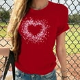 thumbnail image 2 of Zedker Women's Plus Size Tops, Women Cute Heart Graphic Tees Shirts Valentines Gifts Short Sleeve Crewneck Tee Tops Red S, 2 of 6
