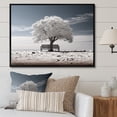 thumbnail image 1 of Designart Large Tree black framed wall art, Grey White Tree Contemplation , Trees framed wall art decor, Grey Traditional black framed wall art, 20x12 inches black frame, 1 of 5