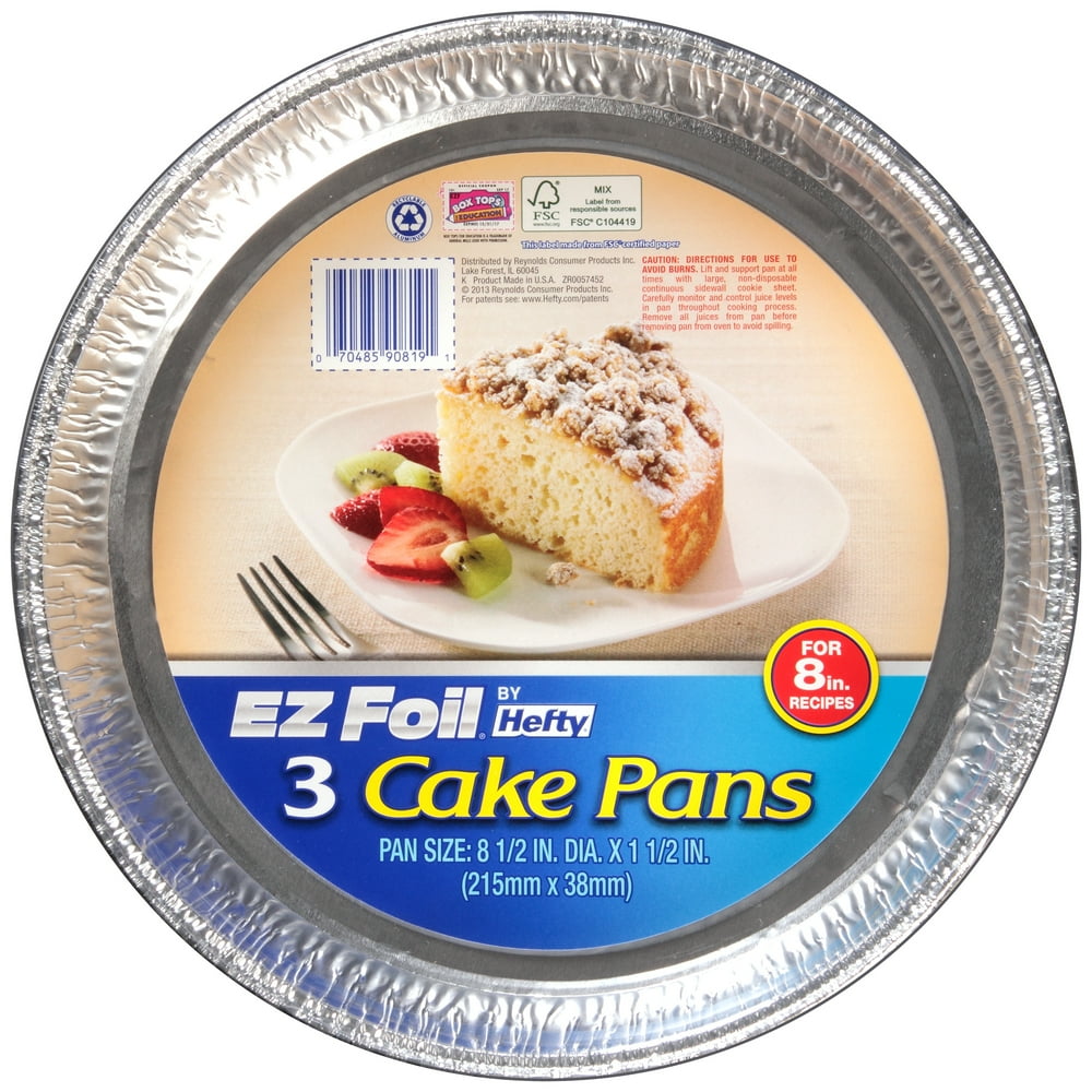 EZ Foil 8" Round Cake Pans, 3 Count