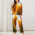 thumbnail image 2 of Lsque butterflies flying near sunflower in field Pattern Long Sleeve Pajama Set for Women - Soft 2-Piece Sleepwear and Loungewear Set with Pockets, Comfy Nightwear-Medium, 2 of 7
