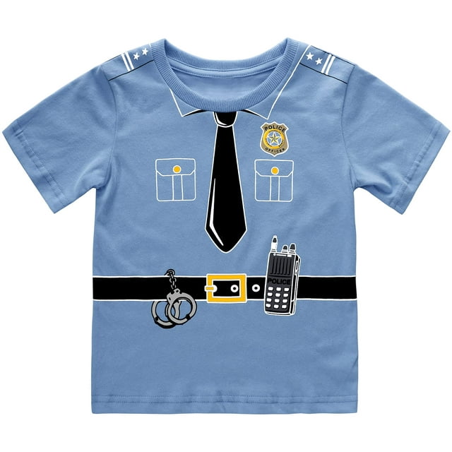 Disfraz de Halloween de Shirt COSLAND Police para niños pequeños, 3T