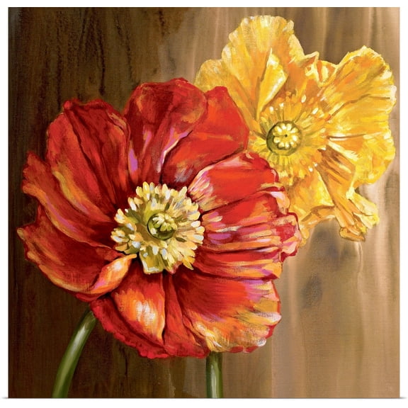 Great BIG Canvas | Rolled Selina Werbelow Poster Print entitled Poppies square