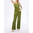 thumbnail image 6 of Womens Sexy 2 Piece Pants Set Strapless Off Shoulder Tube Tops Pleated Wide Leg Pants Y2k Suits Summer Outfits, 6 of 10
