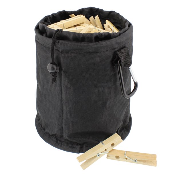 7Penn Empty Black Clothespin Bag for Clothesline Outdoor Clothespin