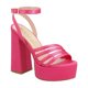 thumbnail image 1 of Zapatillas Mama Lola Mujer Plataforma Satín Tiras Casuales rosa 24, 1 of 3
