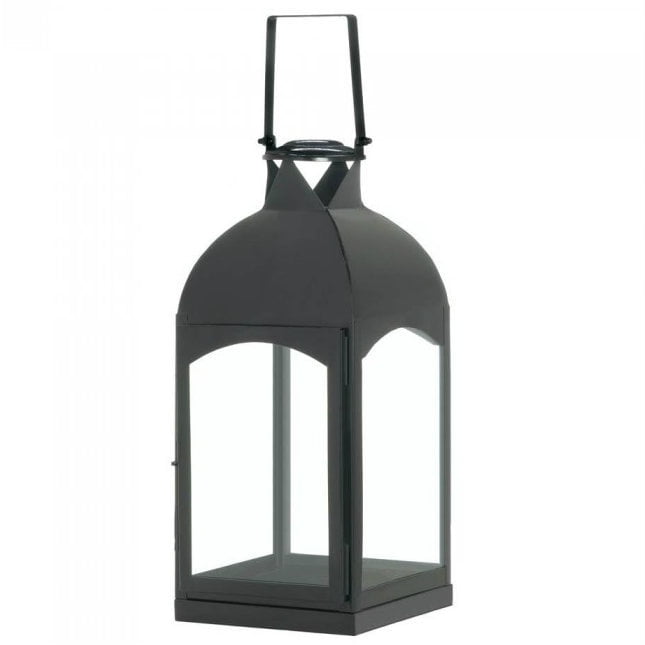 Gallery of Light Modern Candle Lantern, Large Domed Black Hanging Metal