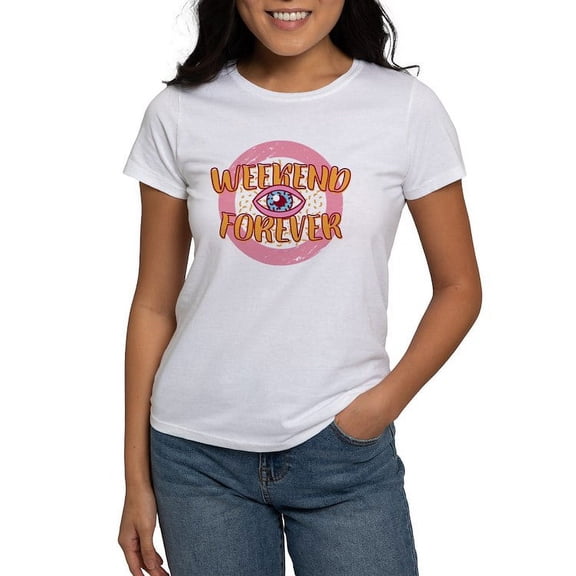 CafePress - Retro 80S Weekend Forever T Shirt - Women's Classic T-Shirt