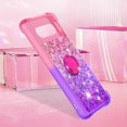 thumbnail image 7 of Slim Fit Phone Case for Google Pixel 8 Pro,Bling Shiny Quicksand Effect TPU Bumper Case with Metal Ring Kickstand and Four Corners Heavy Protection Case for Pixel 8 Pro,Pink Purple, 7 of 7