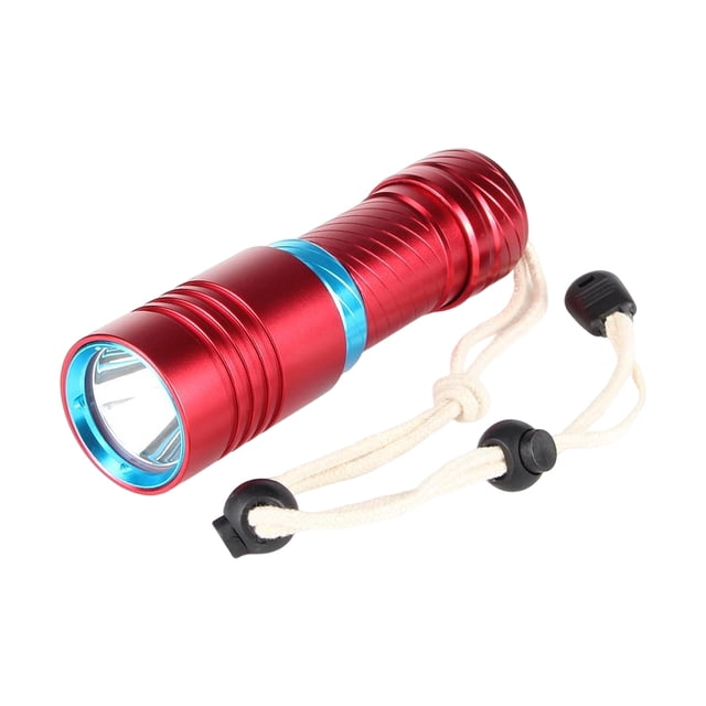 Soidarity Linterna de buceo Lámpara subacuática recargable a prueba de agua Lámpara de linterna para deportes al aire libre Camping Senderismo Estufas de camping anillo azul rojo Soidarity OD029552-02