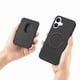 thumbnail image 3 of For iPhone 16 Case Carbon Fiber Leather Back Cover with Detachable Card Bag - Black, 3 of 5