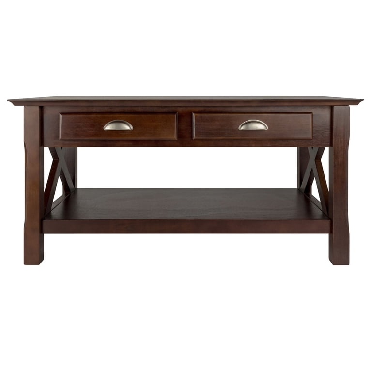 Winsome Wood Xola Coffee Table, Cappuccino, X Panel Design