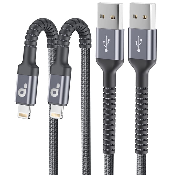 Cable de carga PRAKIE Lightning trenzado de nailon, paquete de 2 unidades, 1,8 m, iPhone
