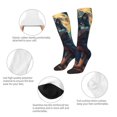 thumbnail image 3 of Fuzoiu Starry Sky Moon Wolf Leader Print Adult Stockings,Crew Socks,Unisex Fashion Socks, Casual Sports Socks,Comfortable Crew Socks for Everyday Wear and Sports, 3 of 6