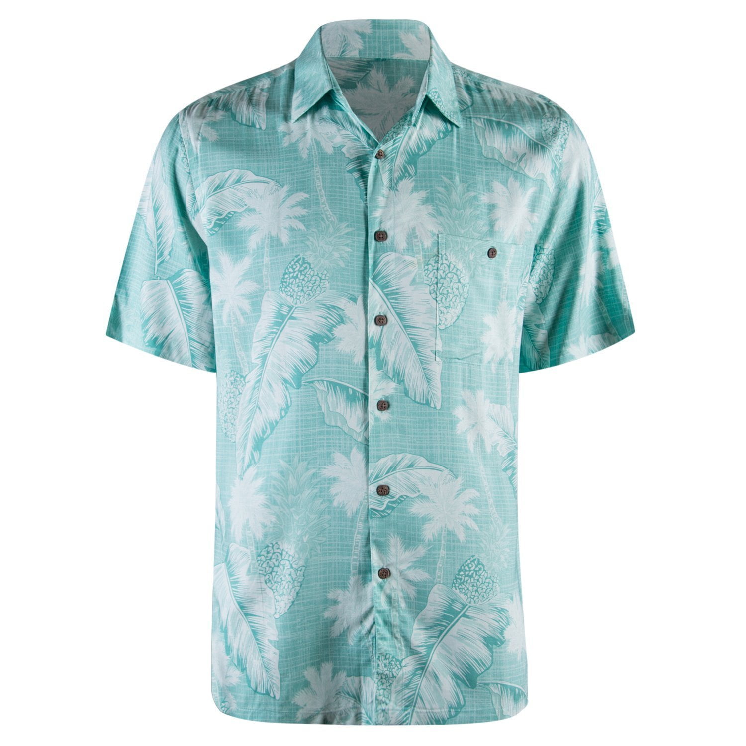 Campia Men's Big and Tall Rayon Print Shirt (Teal 17, XLT)