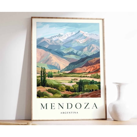 Mendoza Argentina Travel Andes Mountains Print, Unframed Paper Print