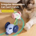thumbnail image 6 of Electric Toy Mouse Rechargeable Motion Activated 2.56x2.48x1.57 Inch Blue Pink, Interactive Automatic Cat Toy Obstacle Avoidance Self Righting Quiet Wheels for Indoor Cats Kittens Night Play, 6 of 10