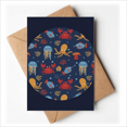 thumbnail image 1 of Deep Sea Cuttlefish Jellyfish Crab Greeting Cards You are Invited Invitations, 1 of 3