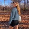 thumbnail image 2 of SUNBS Womens Sweatshirts Polo Collar Half-Button Oversized Long Sleeve Lounge Pullover Tops, 2 of 8