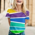 thumbnail image 2 of Tiweut T Shirts for Women Rainbow Printed Short Sleeve Crew Neck Summer Shirts for Ladies Size XXL, 2 of 4