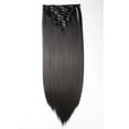 thumbnail image 5 of MY-LADY 23Inch 8PCS Clip in Synthetic Hair Extensions Full Head Long Straight Clip Hairpiece for Women Girls Light Chestnut Brown Black, 5 of 8