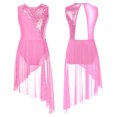 thumbnail image 3 of Vestido de competición de baile de Ballet para niñas pequeñas, ropa de baile con lentejuelas brillantes, sin mangas, dobladillo Irregular, espalda hueca, 3 of 5