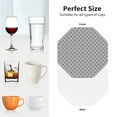 thumbnail image 6 of Honeii Gray Plaid print Leather Coaster Set of 4, ideal for safeguarding your furniture from drinks spills and effortless cleanup-Octagon, 6 of 6