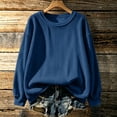 thumbnail image 4 of Tqcoqu Women's Solid Corduroy Crew Neck Sweatshirt, Long Sleeve Oversized Loose Fall Winter Casual Commuter Pullover Top, 4 of 8