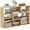 Natural-2, variant on XPOPR 3 Cubes Bookcase, Irregular Open Bookcase, Freestanding Bookshelf Combination, Anti-Tipping Device, Home Display Storage Shelf for Living Room Study. 3-Cube, Convex