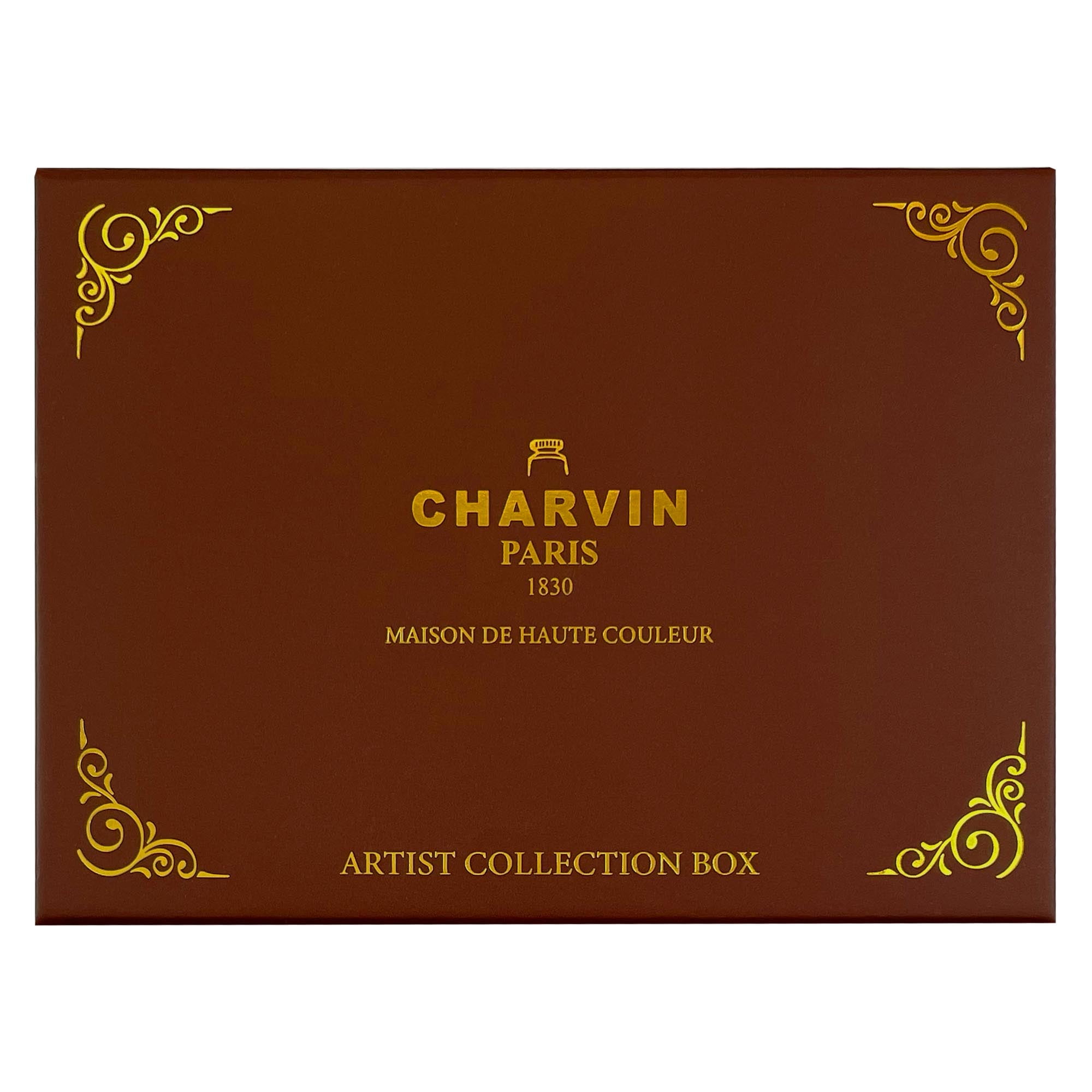 Charvin Extra-Fine Watercolor Pan Set, Intense  - Handmade Box Set of 12 Half-Pans - Professional Watercolor Paint Set, Made in France, Smooth Shellac-Like Finish, Glossy & Highly Transparent Pigment