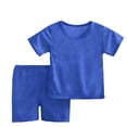 thumbnail image 1 of fatyb Garçons Filles Été Ensembles 2 Pcs T-Shirts à Manches Courtes Col Rond Shorts Ensembles de Shorts Décontractés pour Enfants, 1 of 6