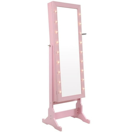 Sebastian Blush Armoire Jewelry Storage Organizer Floor Miror