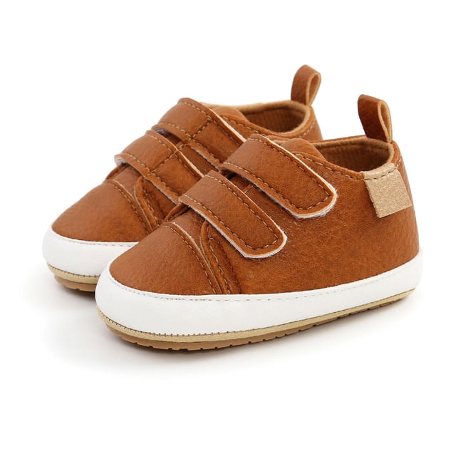 Chaussures en Cuir pour Bébé Unisexes Antidérapantes à Scratch