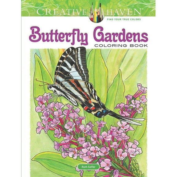 Adult Coloring Books: Insects Creative Haven Butterfly Gardens Coloring Book, (Paperback)